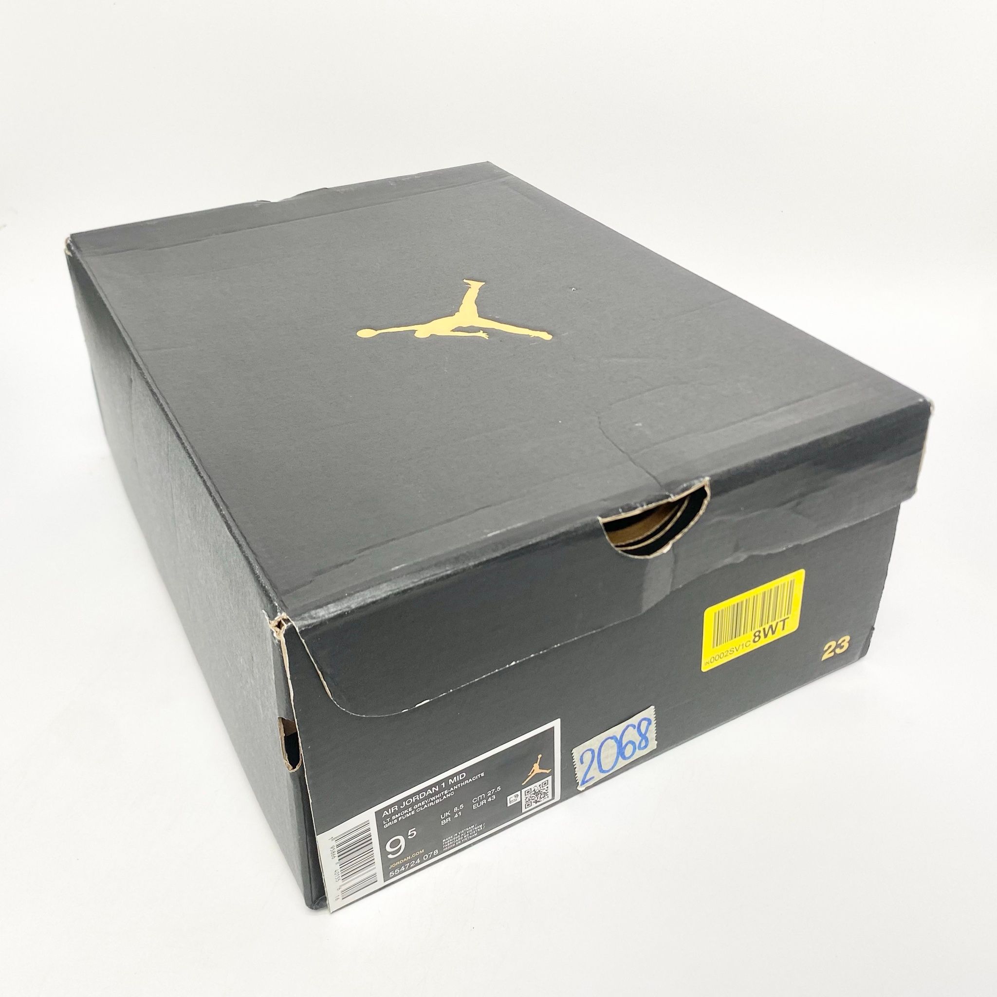 NIKE AIR JORDAN 1 MID LIGHT SMOKE GREY 554724-078