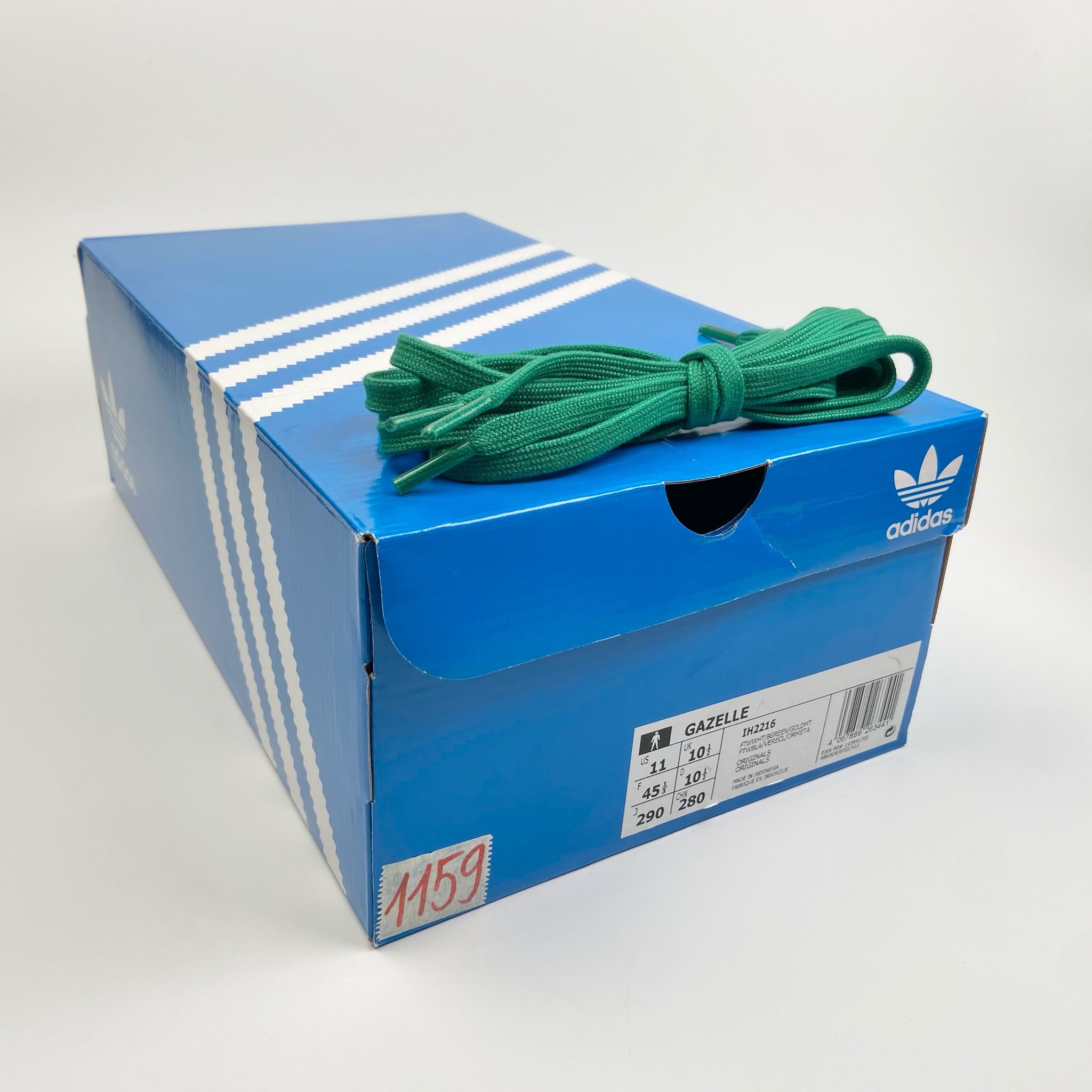 ADIDAS GAZELLE CLOUD WHITE & BOLD GREEN IH2216