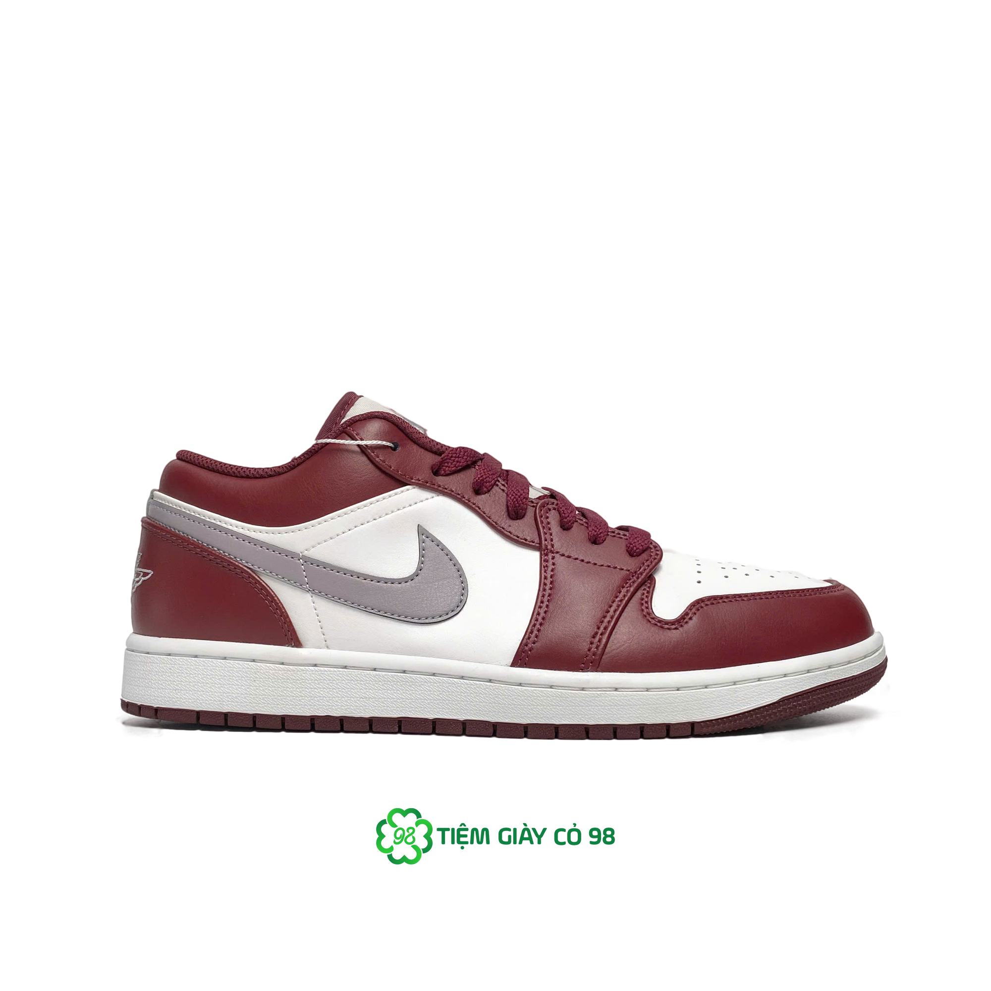 NIKE AIR JORDAN 1 LOW WHITE BORDEAUX 553558-615