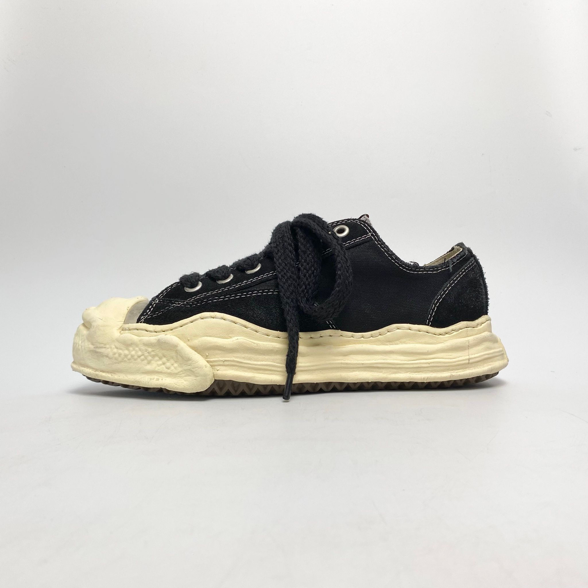 MIHARA YASUHIRO HANK DISTRESSED CANVAS LOW BLACK A10FW715