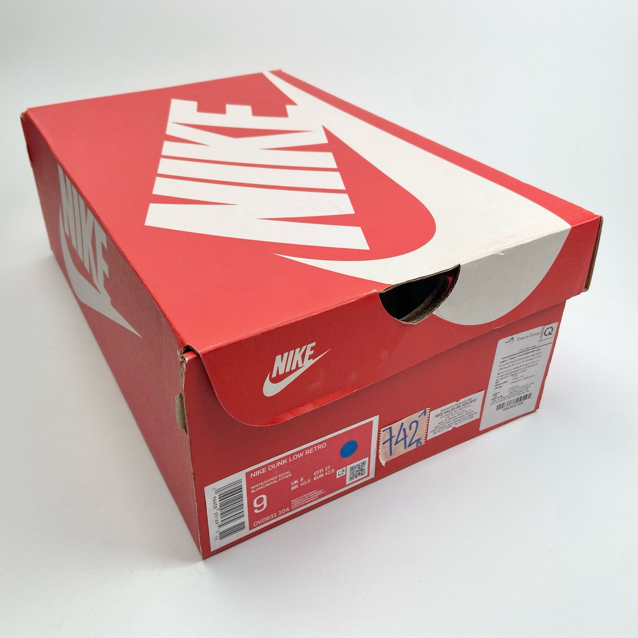 NIKE DUNK LOW WHITE HYPER ROYAL DV0831-104