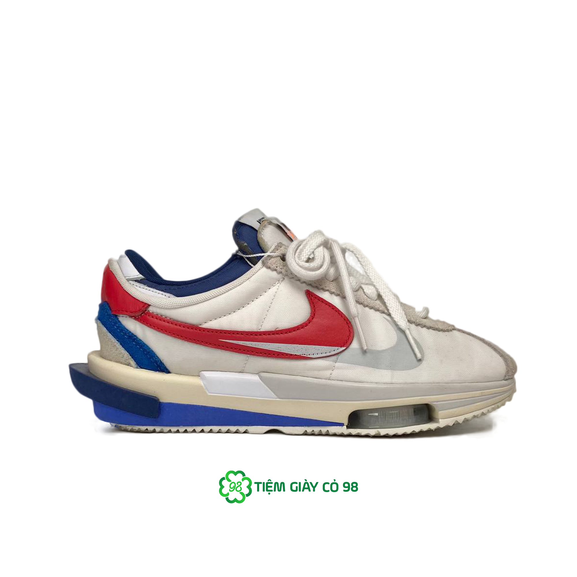 NIKE X SACAI ZOOM CORTEZ SP WHITE RED DQ0581-100