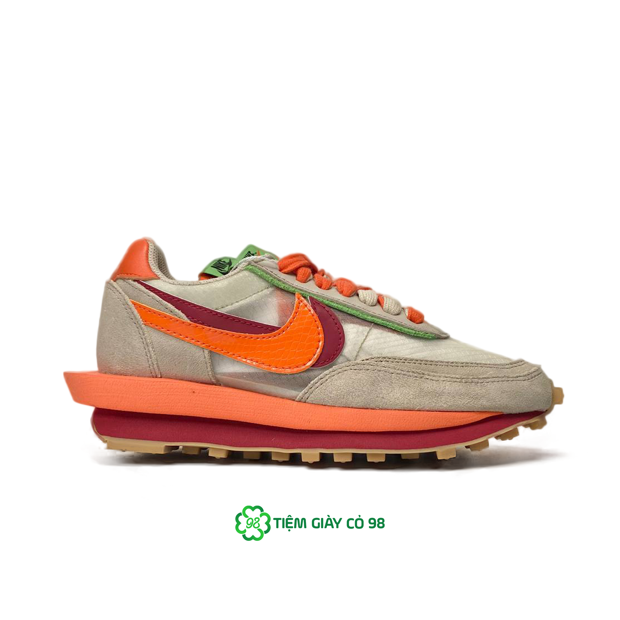 NIKE SACAI X CLOT X LDWAFFLE ‘NET ORANGE BLAZE’ DH1347-100