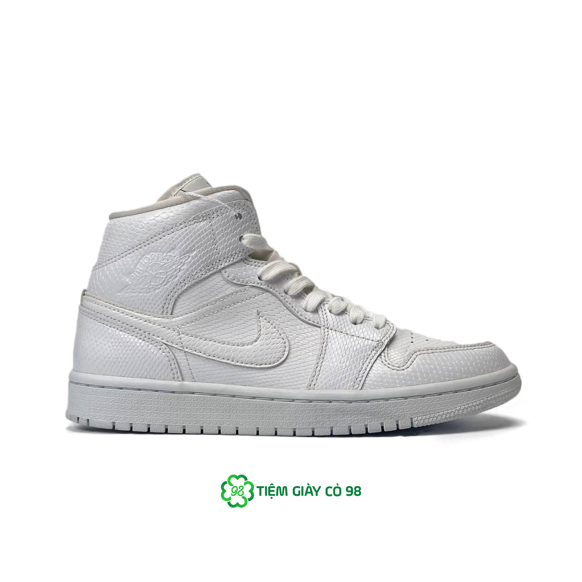 NIKE AIR JORDAN 1 MID WHITE SNAKESKIN BQ6472-110