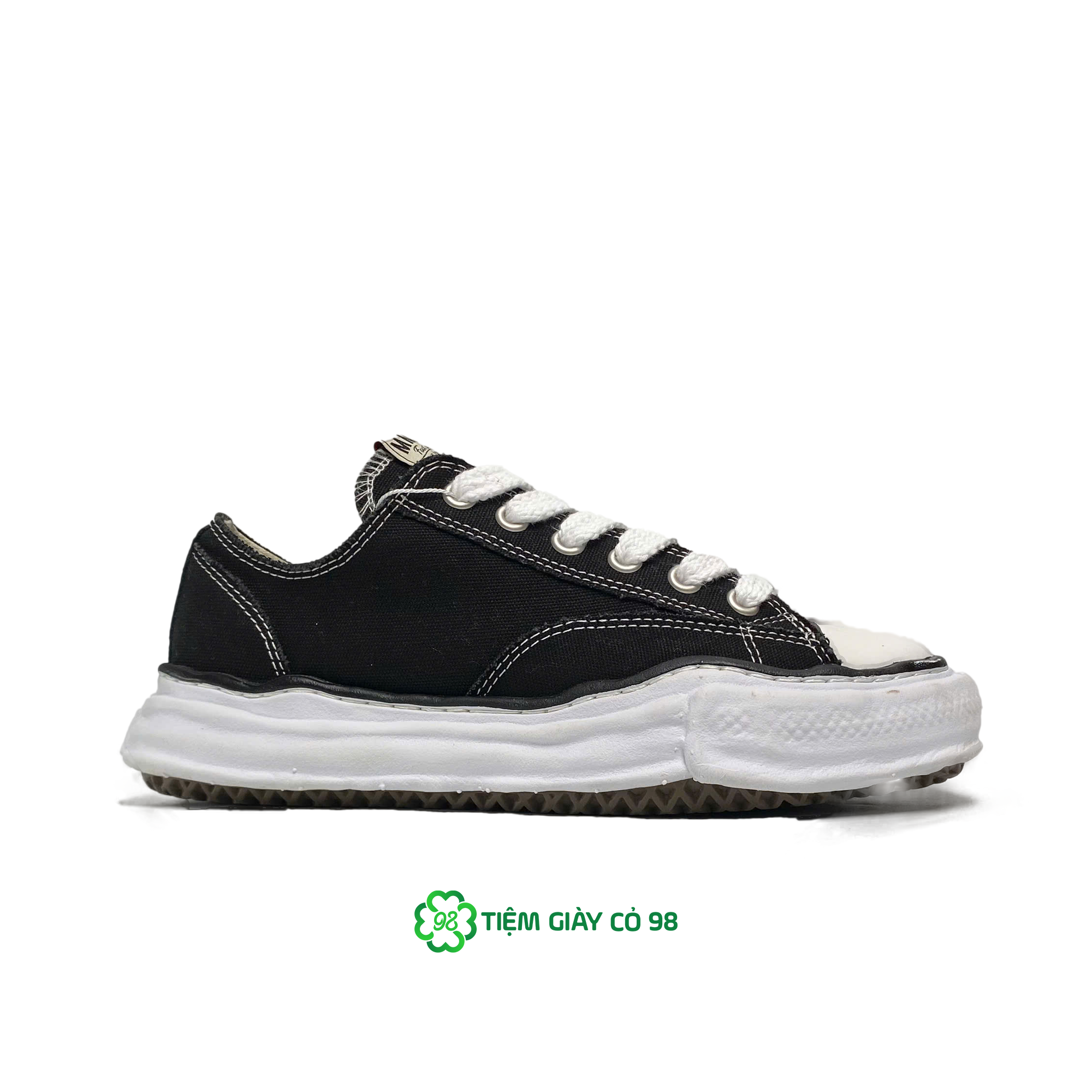 MAISON MIHARA YASUHIRO PETERSON OG SOLE CANVAS LOW BLACK A01FW702