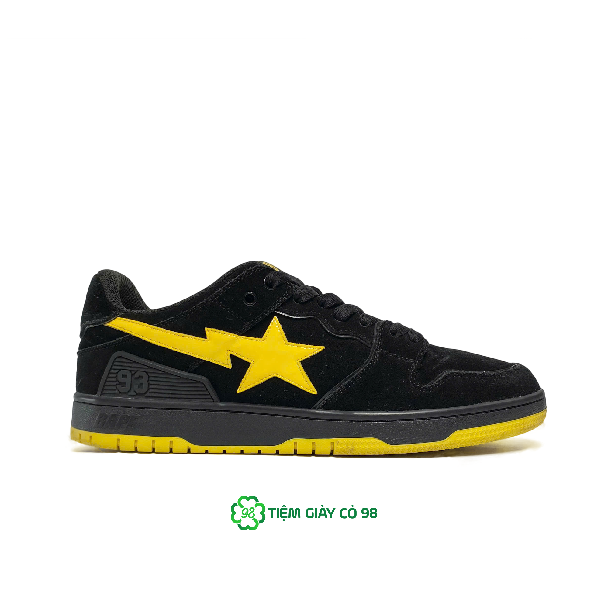 A BATHING APE SK8 STA BLACK ELECTRIC YELLOW - 001FWG701031X