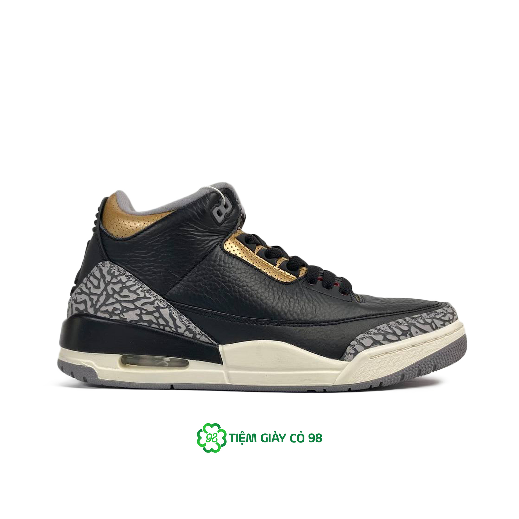 NIKE AIR JORDAN 3 RETRO BLACK CEMENT GOLD - CK9246-067