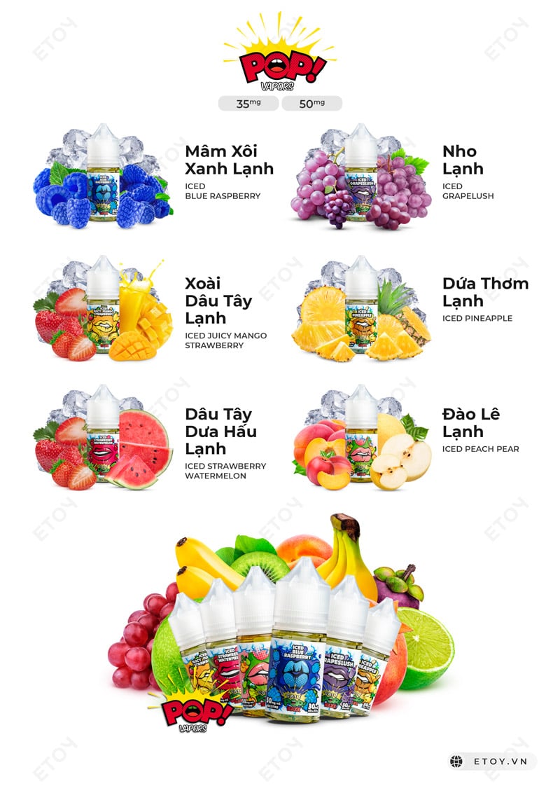 Bảng hương vị tinh dầu Iced Pop