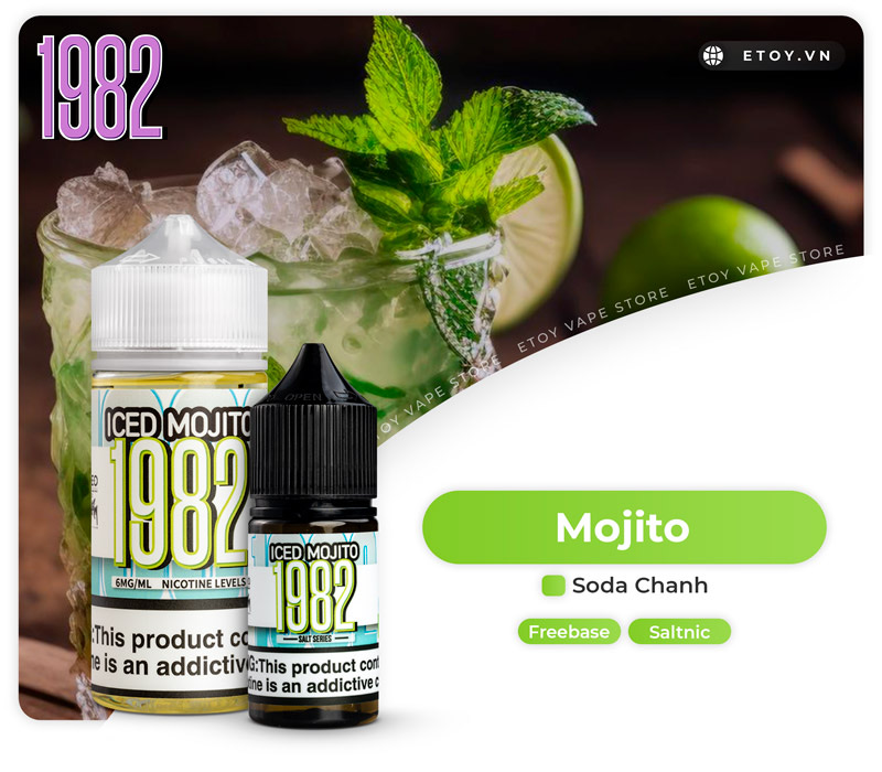 1982 Iced Mojito 100ml - Tinh Dầu Vape Mỹ Chính Hãng