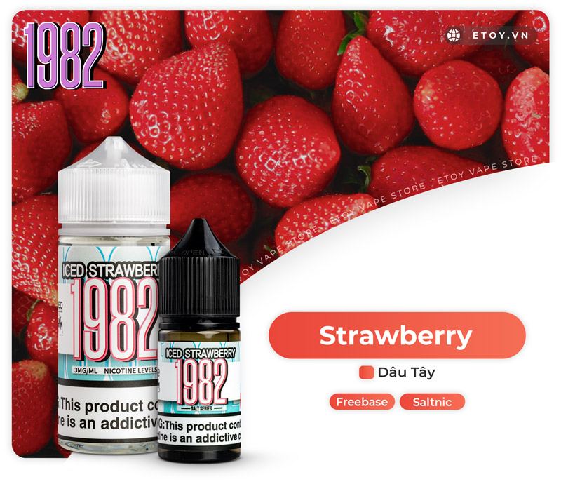 1982 Iced Strawberry 100ml - Tinh Dầu Vape Mỹ Chính Hãng