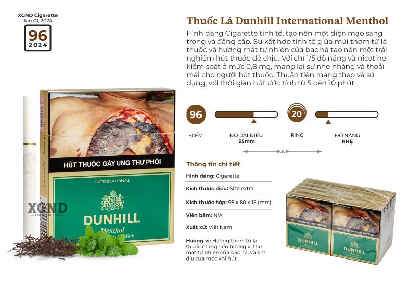 Dunhill International Menthol - Thuốc Lá Dunhill Bạc Hà Chính Hãng