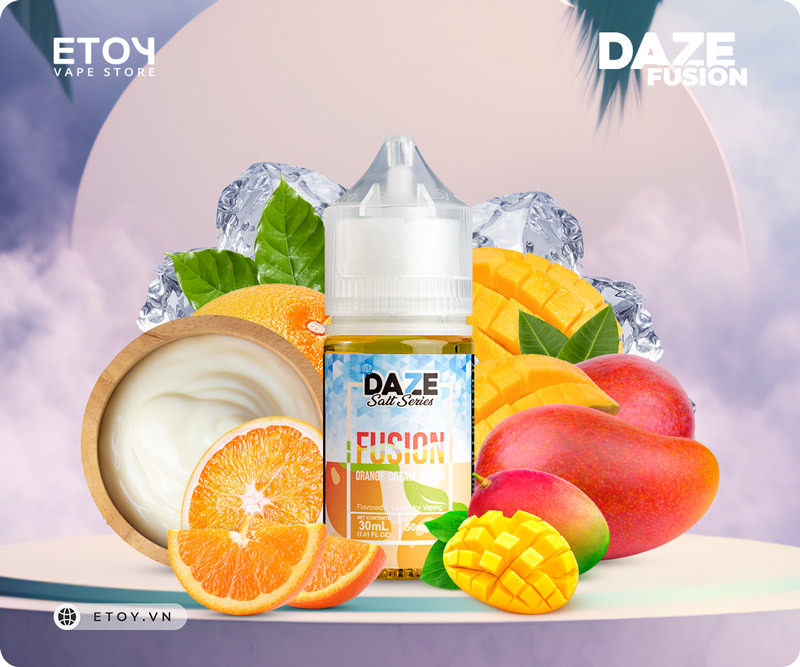 7 Daze Fusion Salt Iced Orange Cream Mango 30ml - Tinh Dầu Chính Hãng