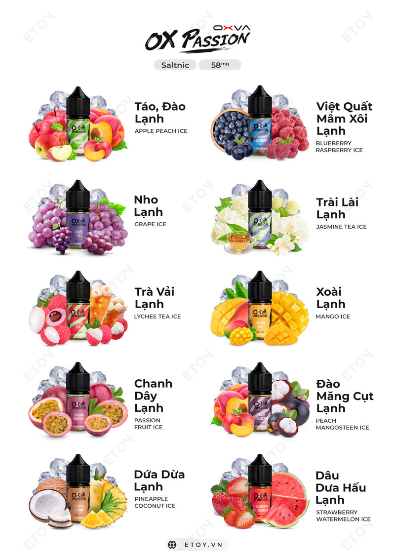 Oxva OX Passion Salt Strawberry Watermelon 30ml - Tinh Dầu Vape Pod Chính Hãng