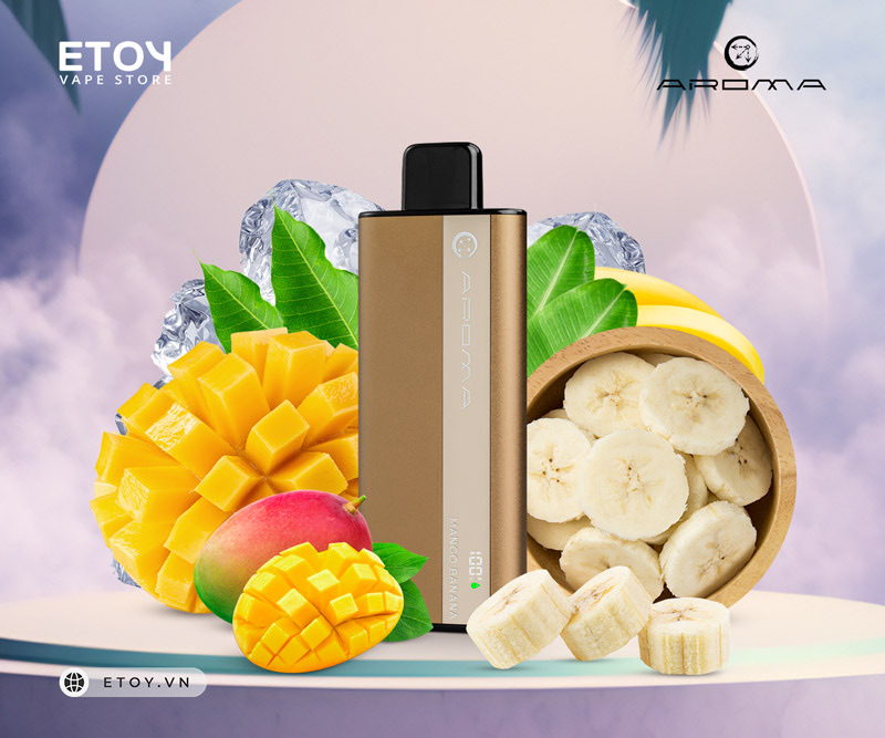 Aroma OM-030 Mango Banana - Vape Pod 1 Lần 8000 Hơi