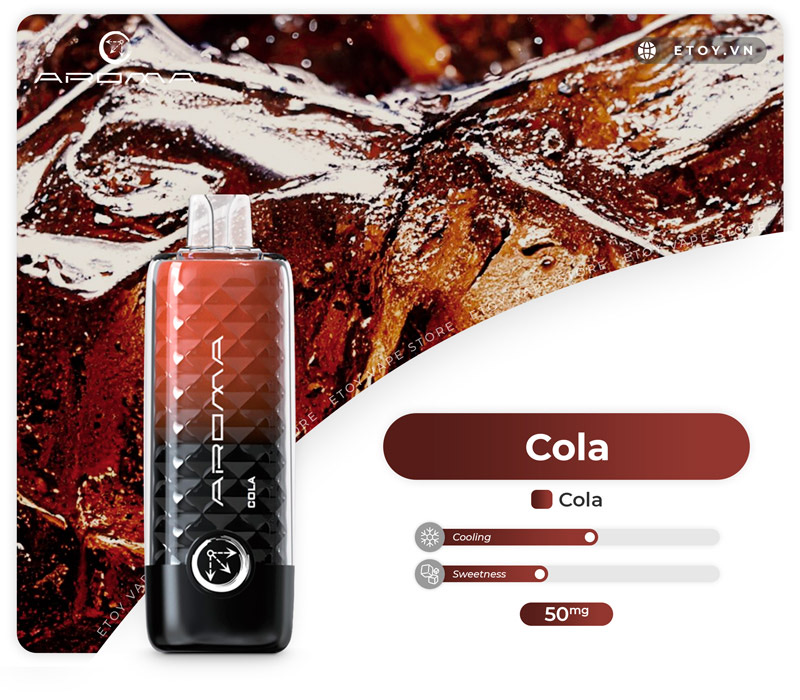 Aroma OM-002 Cola - Vape Pod 1 Lần 8000 Hơi