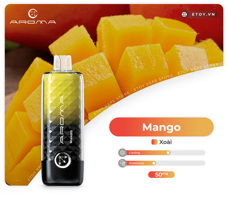 Aroma OM-002 Mango - Vape Pod 1 Lần 8000 Hơi