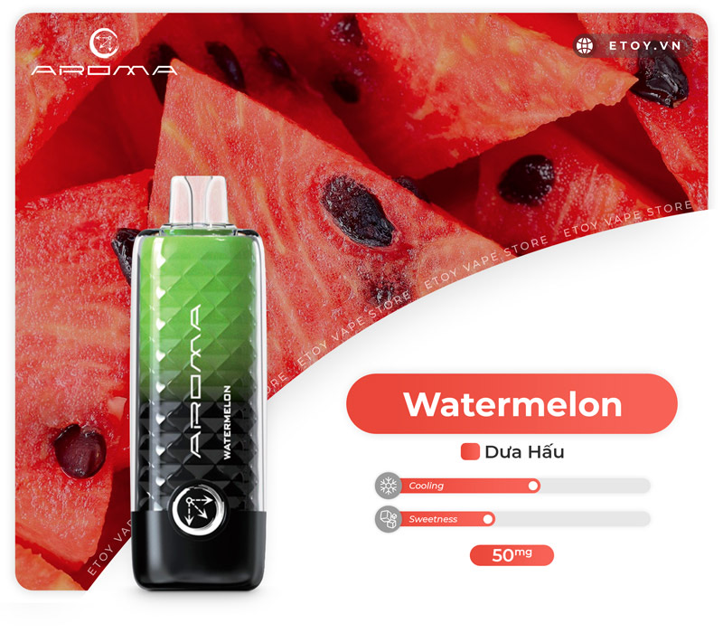 Aroma OM-002 Watermelon - Vape Pod 1 Lần 8000 Hơi