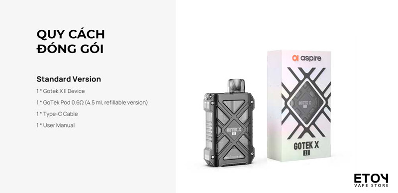 Aspire Gotek X V2 II Pod Device Chính Hãng