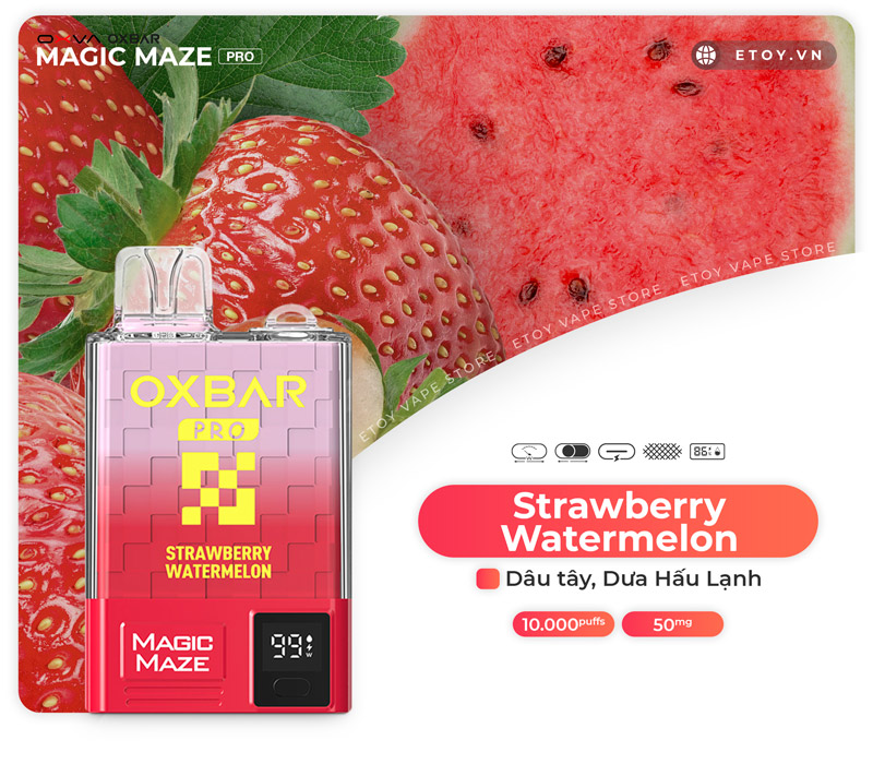 Oxva Oxbar Magic Maze Pro Strawberry Watermelon - Vape Pod Dùng 1 Lần 10000 Hơi