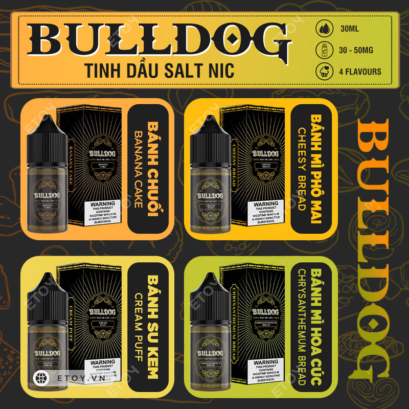 Bull Dog Salt Cream Puff 30ml - Tinh Dầu Vape Pod Chính Hãng