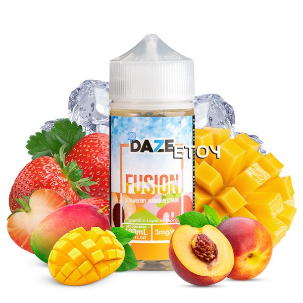 7 Daze Fusion Iced Strawberry Mango Nectarine 100ml - Tinh Dầu Vape Freebase Chính Hãng