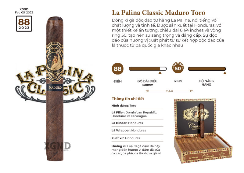 Xì Gà La Palina Classic Maduro Toro - Cigar Chính Hãng