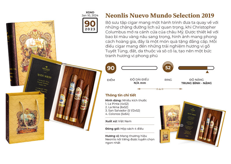 Xì Gà Neonlis Nuevo Mundo Selection 2019 - Hộp 4 Điếu Cigar Chính Hãng