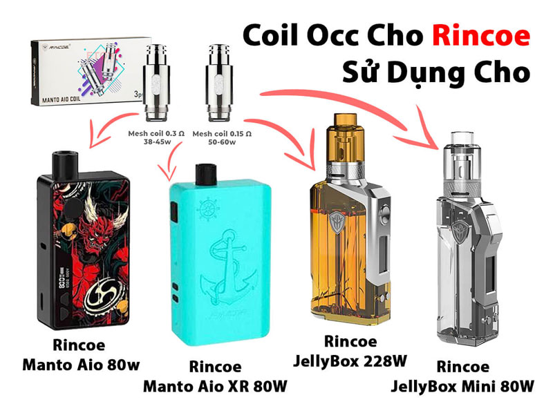 Coil Occ Cho Rincoe Manto Aio XR Jelly Box Pod Kit Chính Hãng