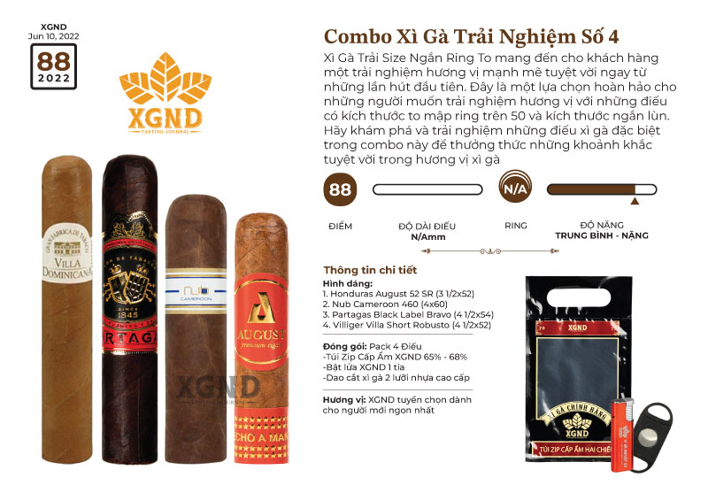 Combo Cigar Trải Nghiệm Số 4 - Combo Xì Gà Size Ngắn Ring To