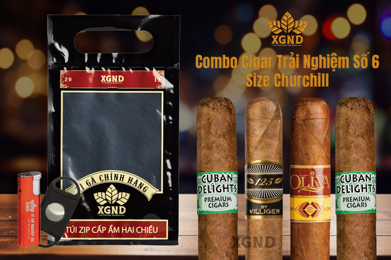 Combo Cigar Trải Nghiệm Số 6 - Combo Xì Gà Size Churchill