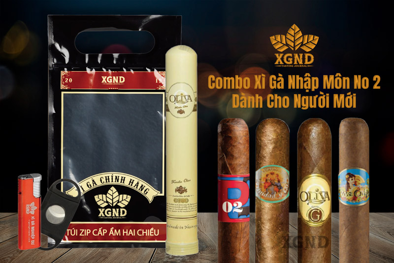 Combo Cigar Nhập Môn No 2 - Cigar Dành Cho Người Mới Kèm Túi Zip XGND