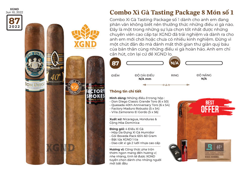 Combo Cigar Tasting Package 8 Món Số 1 Chính Hãng