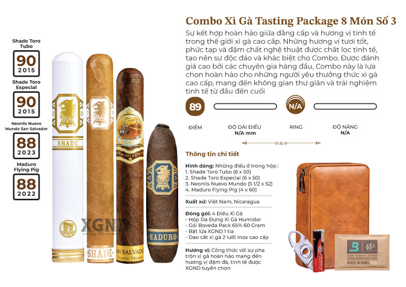 Combo Cigar Tasting Package 8 Món Số 3 Chính Hãng