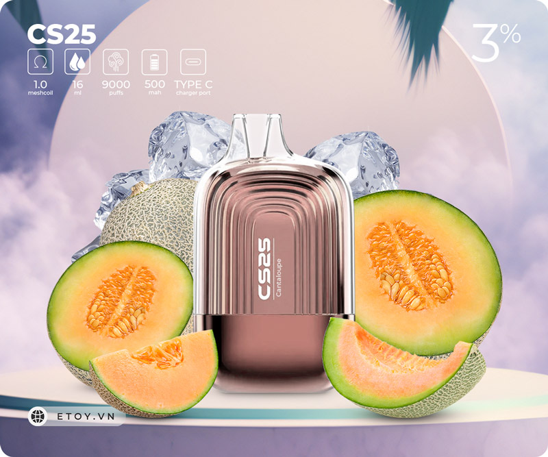 CS25 CS9000 Cantaloupe - Vape Pod 1 Lần 9000 Hơi