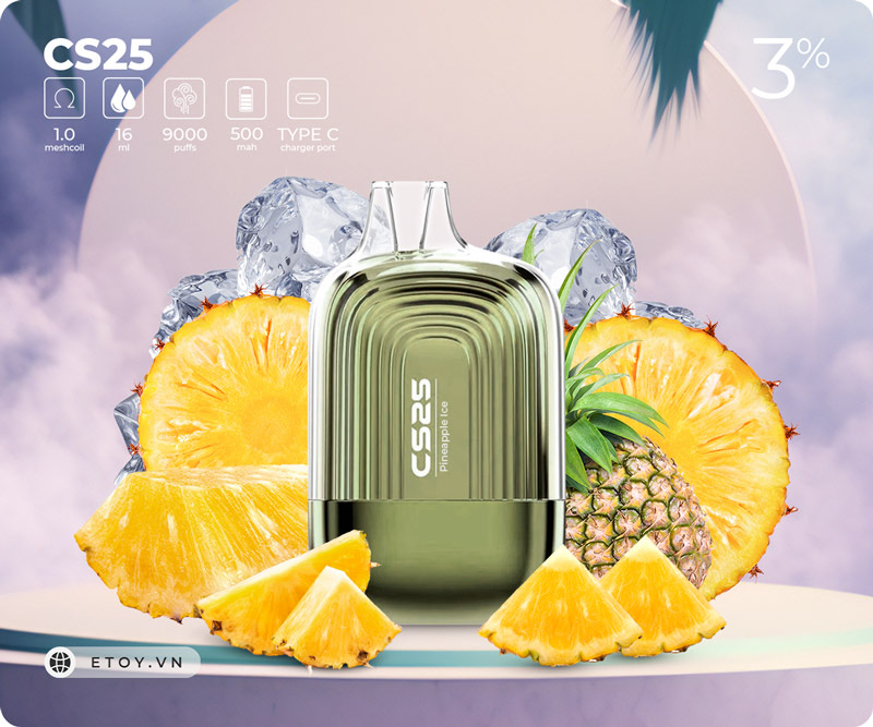 CS25 CS9000 Pineapple Ice - Vape Pod 1 Lần 9000 Hơi