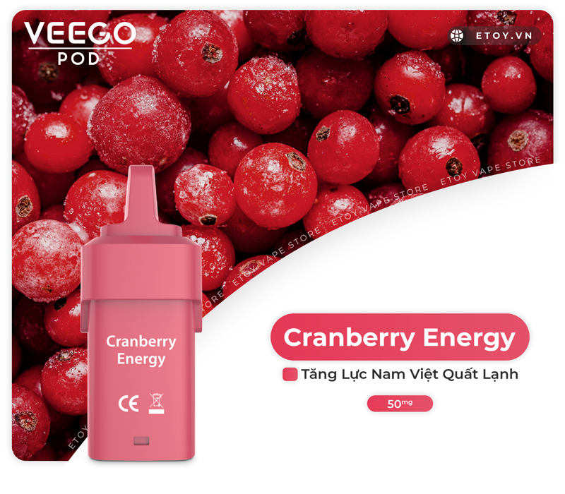 Thông số Pod Dầu DMD Bar Veego Cranberry Energy Chính Hãng