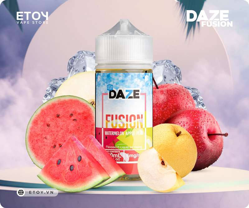 7 Daze Fusion Iced Watermelon Apple Pear 100ml - Tinh Dầu Chính Hãng