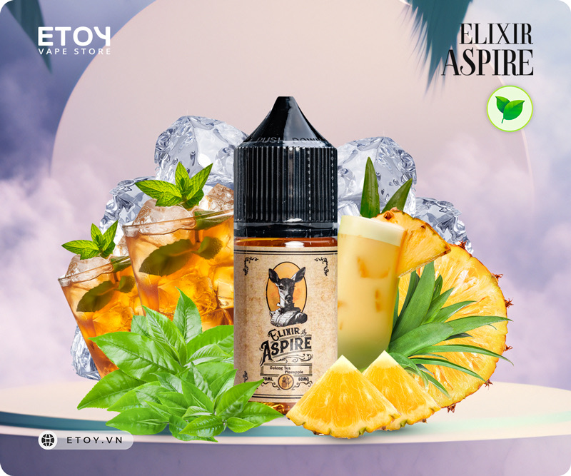 Aspire Elixir Salt Oolong Tea Pineapple 30ml - Tinh Dầu Vape Pod Chính Hãng