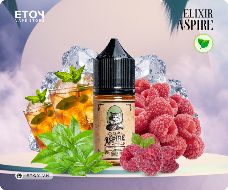 Aspire Elixir Salt Oolong Tea Raspberry 30ml - Tinh Dầu Vape Pod Chính Hãng