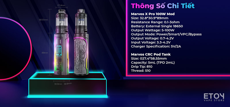 Freemax Marvos X Pro 100W Kit Chính Hãng