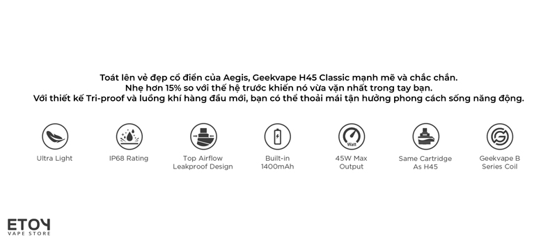 Geekvape H45 Classic - Aegis Hero 3 Pod Kit Chính Hãng