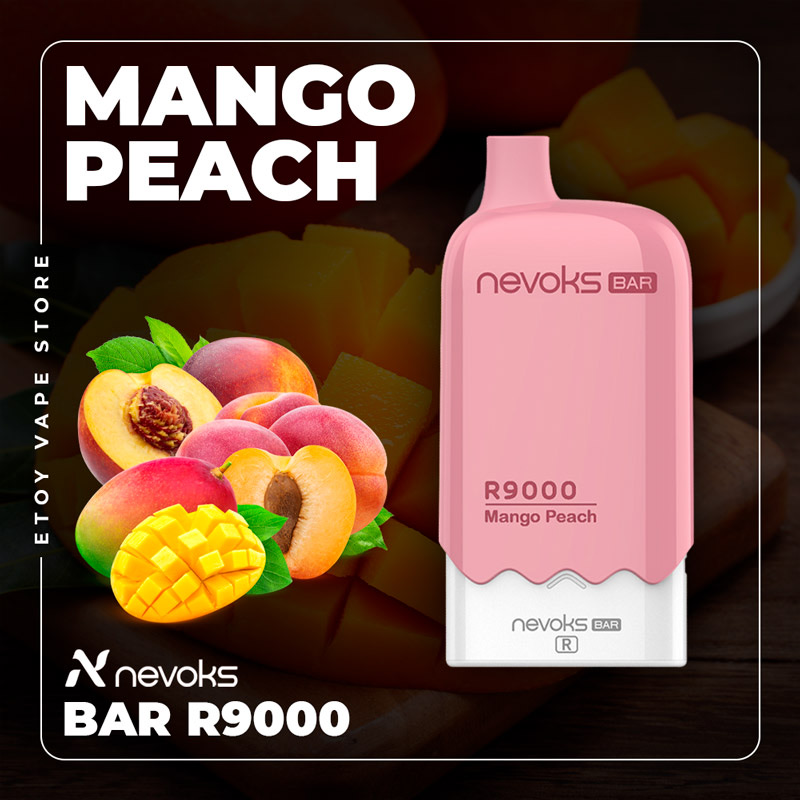 Nevoks Bar R9000 Mango Peach 9000 Hơi - Vape Pod Dùng 1 Lần Sạc Được