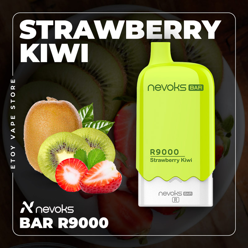 Nevoks Bar R9000 Strawberry Kiwi 9000 Hơi - Vape Pod Dùng 1 Lần Sạc Được