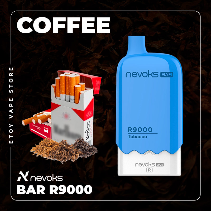 Nevoks Bar R9000 Tobacco 9000 Hơi - Vape Pod Dùng 1 Lần Sạc Được