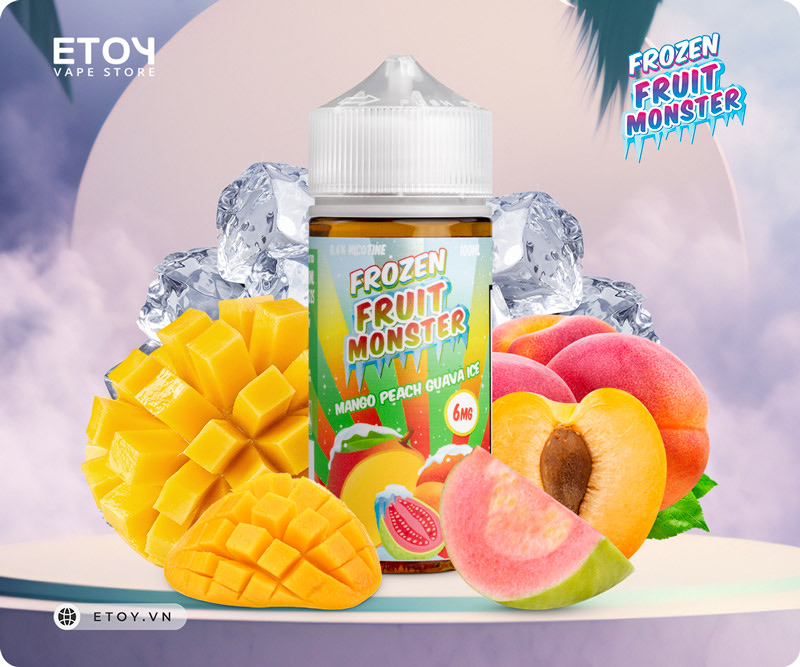 Frozen Fruit Monster Mango Peach Guava Ice 100ml - Tinh Dầu Vape Pod Chính Hãng