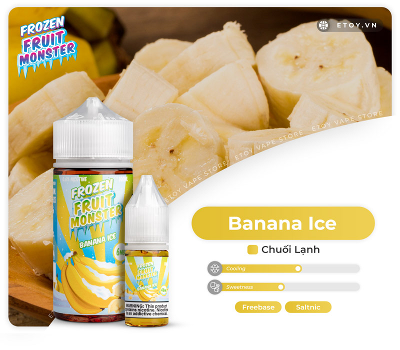 Frozen Fruit Monster Salt Banana Ice 10ml - Tinh Dầu Vape Pod Chính Hãng