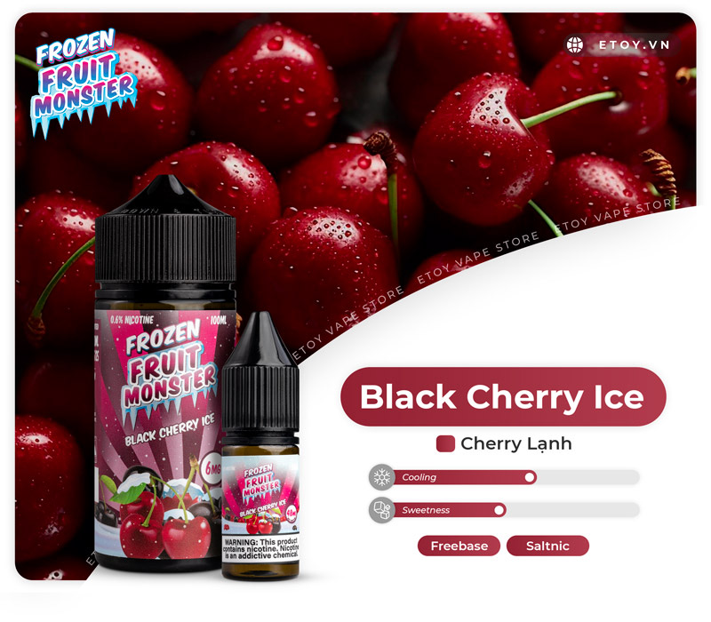 Frozen Fruit Monster Salt Black Cherry Ice 10ml - Tinh Dầu Vape Pod Chính Hãng