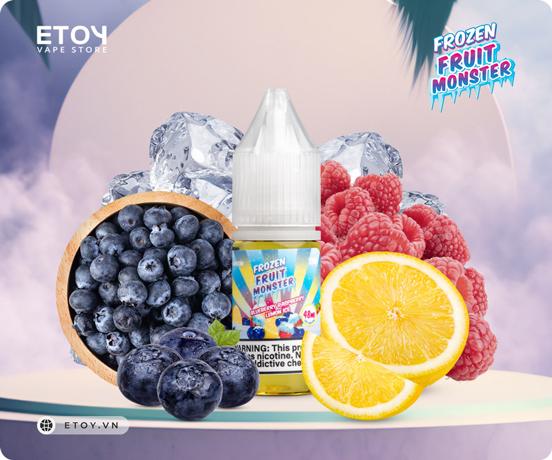 Frozen Fruit Monster Salt Blueberry Raspberry Lemon Ice 10ml - Tinh Dầu Vape Pod Chính Hãng