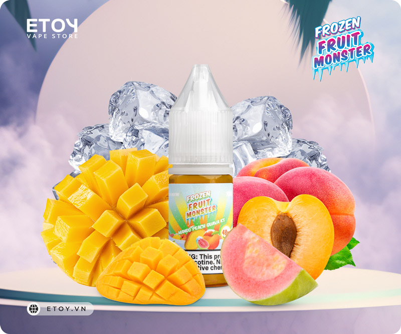 Frozen Fruit Monster Salt Mango Peach Guava Ice 10ml - Tinh Dầu Vape Pod Chính Hãng