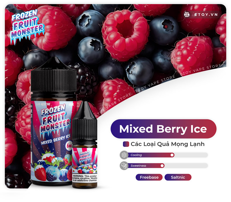 Frozen Fruit Monster Mixed Berry Ice 100ml - Tinh Dầu Vape Pod Chính Hãng